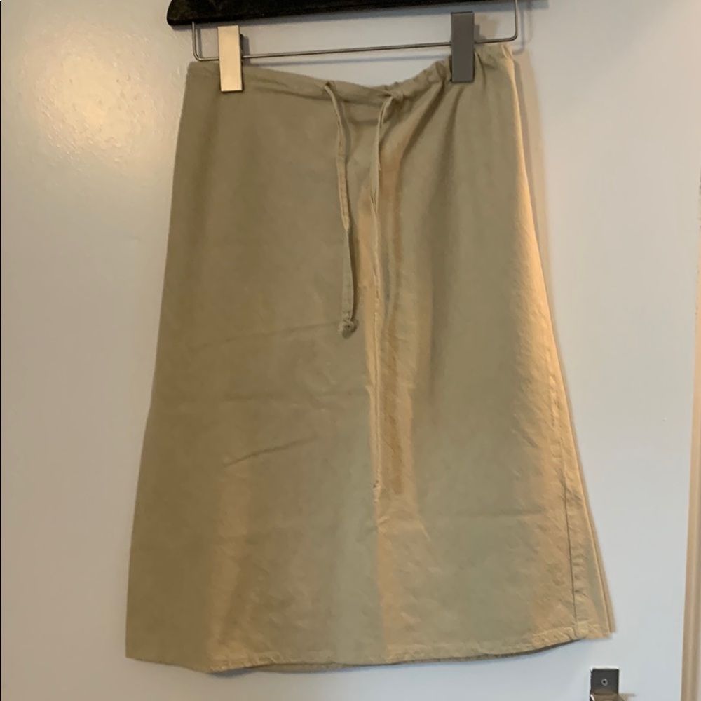 Beige Drawstring Skirt